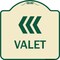 Signmission Designer Series Valet Left Arrow, Tan & Green Heavy-Gauge Aluminum Sign, 18" x 18", TG-1818-22772 A-DES-TG-1818-22772 - alternate 1